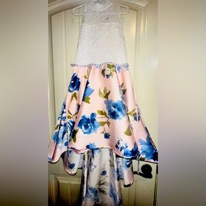 Girls size 8 High-low lace and floral dress